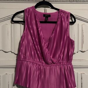 Japna Magenta Pleated Sleeveless Blouse